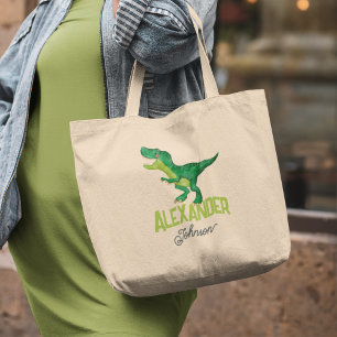 Bolso De Tela Gigante Dinosaurio acuarela con niños que llaman guardería