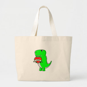 Bolso De Tela Gigante Dinosaurio Día de San Valentín lindo