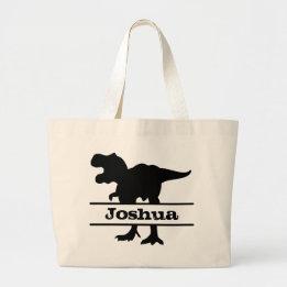 Bolso De Tela Gigante Dinosaurio Personalizado Nombre Tote Bag