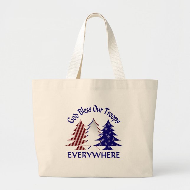 Bolso De Tela Gigante Dios bendiga a nuestras tropas (Frente)