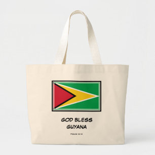 Bolso De Tela Gigante DIOS BENDIGA GUYANA   Patriótico   Bandera guyanes