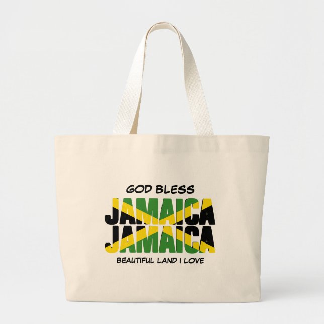 Bolso De Tela Gigante DIOS BENDIGA LA bandera JAMAICA JAMAICA (Frente)