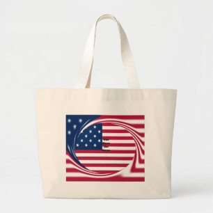 Bolso De Tela Gigante Dios bendiga nuestro hogar: Arte Swirl Bandera de