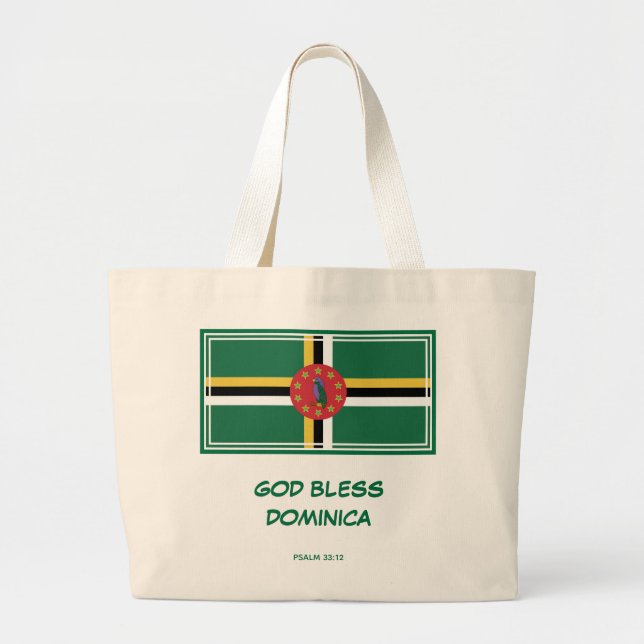 Bolso De Tela Gigante DIOS BENDIGO DOMINICA | Patriótico | Bandera domin (Frente)
