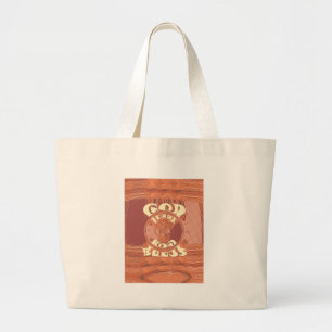 Bolso De Tela Gigante Dios te bendiga el diseño de texto Inspirador.
