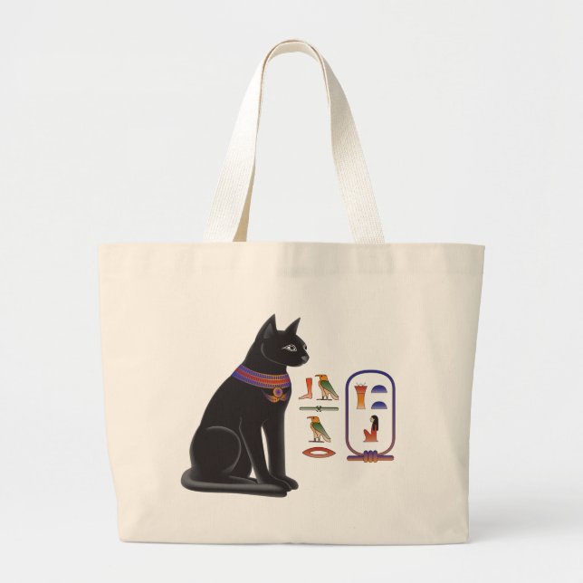 Bolso De Tela Gigante Diosa Bastet del gato egipcio (Frente)