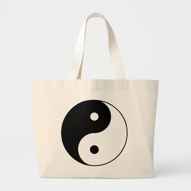 Bolso De Tela Gigante Diseño clásico blanco negro del símbolo de Yin (Frente)