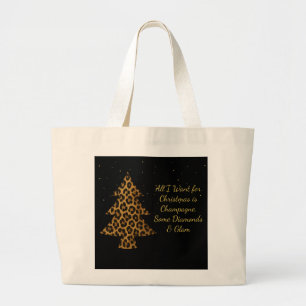 Bolso De Tela Gigante Diseño de árbol de leopardo de vacaciones chic
