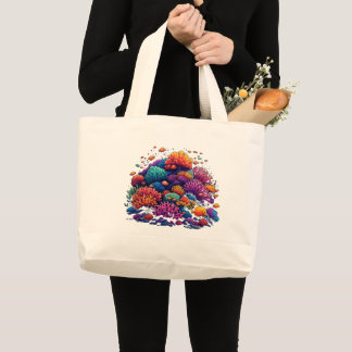 Bolso De Tela Gigante Diseño de Arrecife de Coral - Tote Jumbo