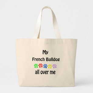 Bolso De Tela Gigante Diseño de caminatas de Bulldog en francés