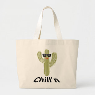 Bolso De Tela Gigante Diseño de Chill'n Cactus - Tote Jumbo
