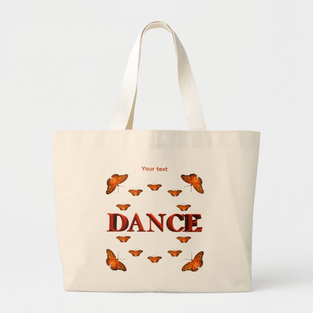Bolso De Tela Gigante Diseño de danza con mariposas (Frente)
