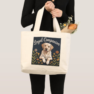 Bolso De Tela Gigante Diseño de Edredón de Labrador Retriever Dorado – J