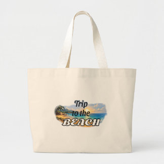Bolso De Tela Gigante Diseño de Escape a la Playa Puesta de Sol Tropical