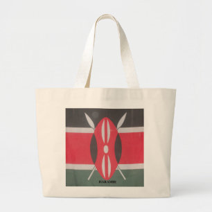 Bolso De Tela Gigante Diseño de Harambe con la bandera de Kenia