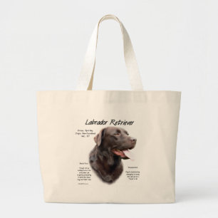 Bolso De Tela Gigante Diseño de historial de Labrador Recuperador (choco