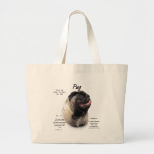 Bolso De Tela Gigante Diseño de historial de pug