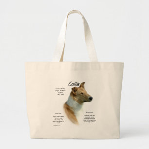 Bolso De Tela Gigante Diseño de la historia del collie (sable liso)