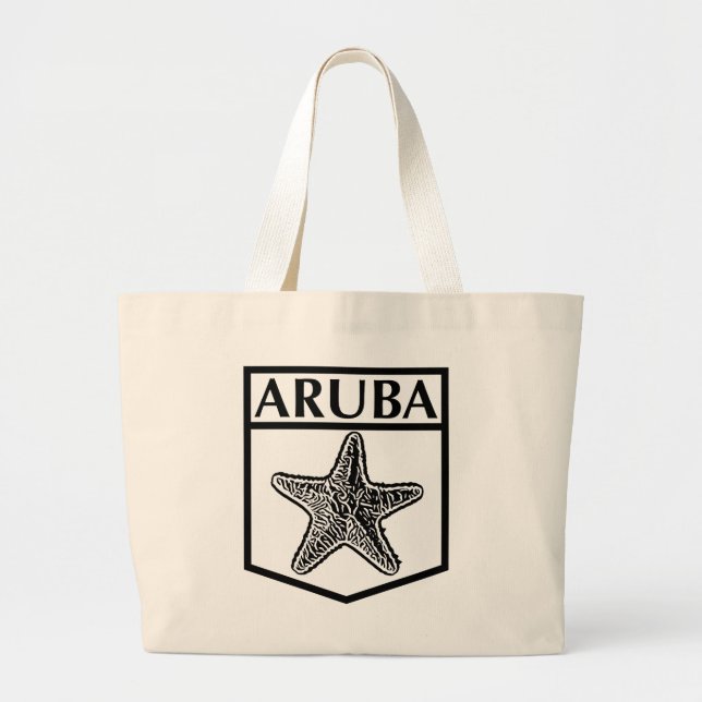 Bolso De Tela Gigante Diseño de la isla de Aruba - Tote Jumbo (Frente)