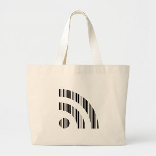BOLSO DE TELA GIGANTE DISEÑO DE LOGOTIPO DE CÓDIGO DE BARRAS DE FUENTE R
