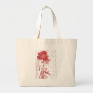 Bolso De Tela Gigante Diseño de postales de la rosa roja