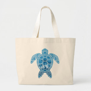 Bolso De Tela Gigante Diseño de tortuga tropical en el mar de las islas 