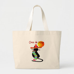 Bolso De Tela Gigante Diseño del CAT de Cinco de Mayo--Adorable