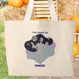Bolso De Tela Gigante Diseño divertido de Halloween de la momia que nece