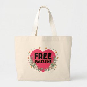 Bolso De Tela Gigante diseño gráfico de corazón palestino lindo