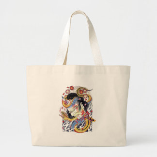 Bolso De Tela Gigante Diseño Grotesco y de tatuaje de serpientes