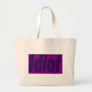 Bolso De Tela Gigante Diseño "idiota" con estilo púrpura