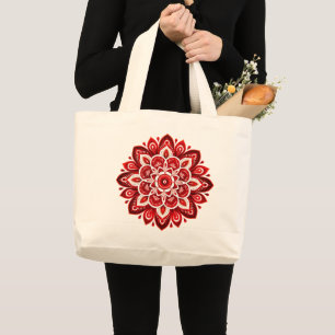 Bolso De Tela Gigante Diseño Mandala / Flor
