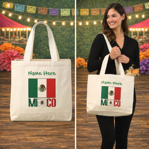Bolso De Tela Gigante Diseño Personalizado de la Bandera de México