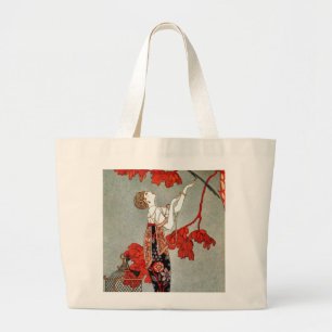 Bolso De Tela Gigante Diseño rojo de la señora art déco