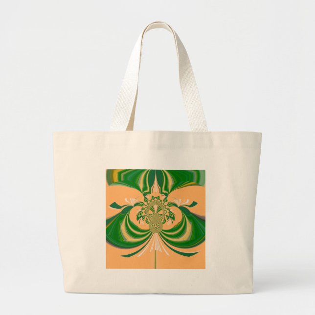 Bolso De Tela Gigante Diseño verde amarillo. (Frente)