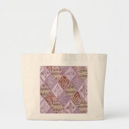 Bolso De Tela Gigante Diseños De Diamantes En Rosa