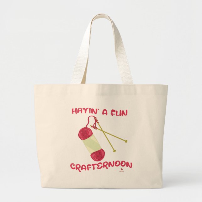 Bolso De Tela Gigante Disfruta De Crafternoon Crafty Hobby Motto (Frente)