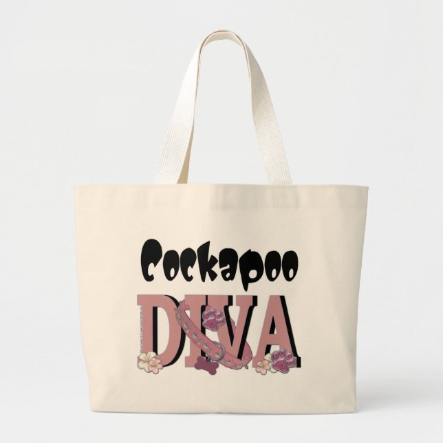 Bolso De Tela Gigante DIVA de Cockapoo (Frente)