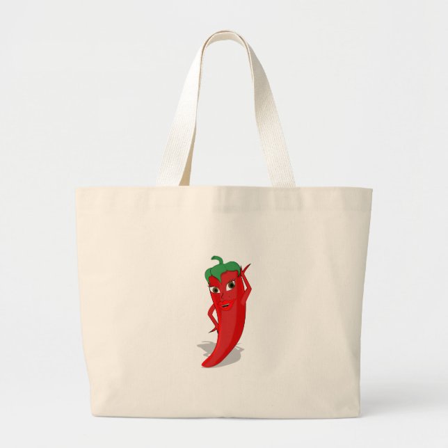 Bolso De Tela Gigante Diva de pepita caliente roja grande (Frente)