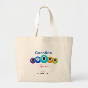 Bolso De Tela Gigante Diversión Bingo Queen Editable Nombre
