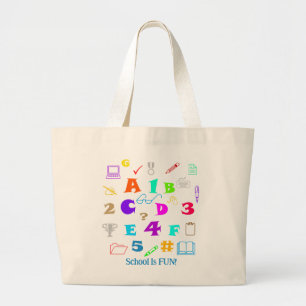 Bolso De Tela Gigante Diversión, coloridos artículos escolares, profesor