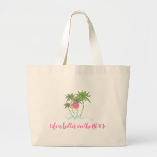 Bolso De Tela Gigante Diversión de verano de estilo tropical de playa