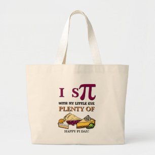 Bolso De Tela Gigante Diversión, ESPÍA MUCHO DE PIE Happy Pi Day