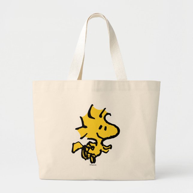 Bolso De Tela Gigante Diversión y flores de Snoopy & Woodstock (Frente)