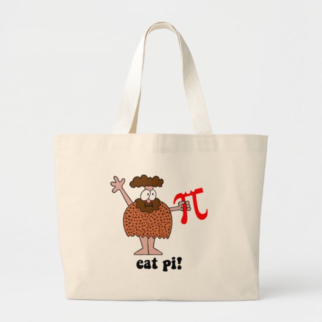 Bolso De Tela Gigante Divertido coma la matemáticas del pi (Frente)