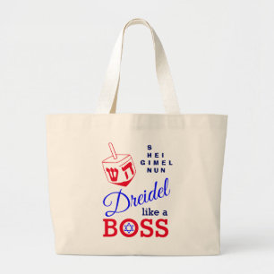 Bolso De Tela Gigante Divertido Dreidel Como Un Jefe Hanukkah