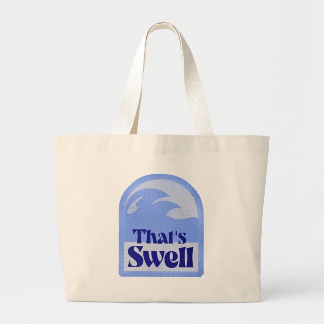 Bolso De Tela Gigante Divertido Totalmente Ola de Oleada de Swell Retro  (Frente)