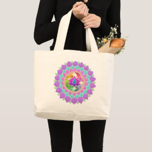 Bolso De Tela Gigante Diwali purpurina lotus rangoli