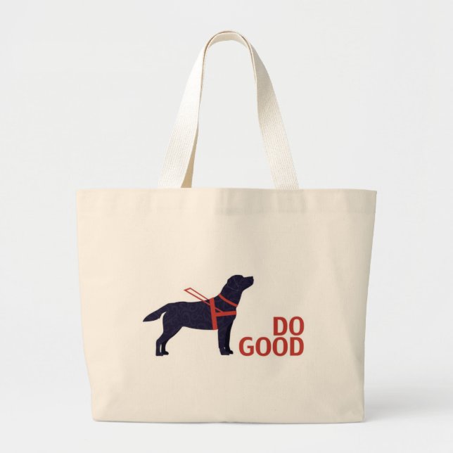 Bolso De Tela Gigante Do Good - Service Dog - Black Lab (Frente)