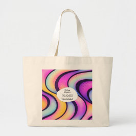 Bolso De Tela Gigante Do Not Disturb  – Colorful Abstract  Personalized 